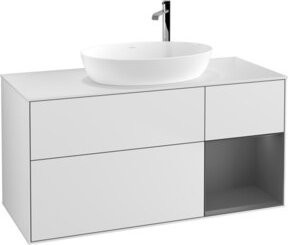 V&B Waschtischunterschrank Finion mit Wandbeleuchtung, Weiß lackiert, B/T/H: 120 x 50,1 x 60,3 cm - Bild 1