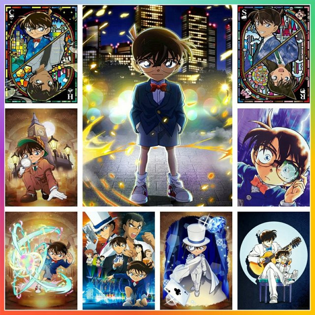 KAYOU Detektiv Conan Anime 5D DIY Diamantmalerei Mosaik Stickerei Set für Erwachsene, Mehrfarbig - Bild 1