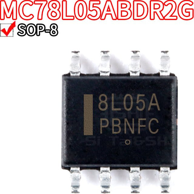Si Tai&SH 10er Set MC78L05ABDR2G BL05A Linearregler IC in Schwarz, SOP8 Patch - Bild 1