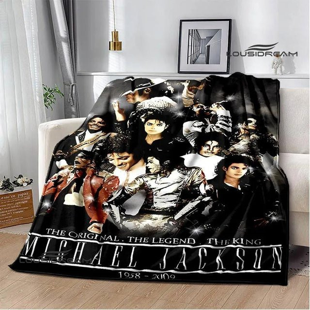 Michael Jackson Retro Druck Flanell-Picknickdecke von YunhengTechnology, Mehrfarbig, B/T: 100 x 150 cm - Bild 1