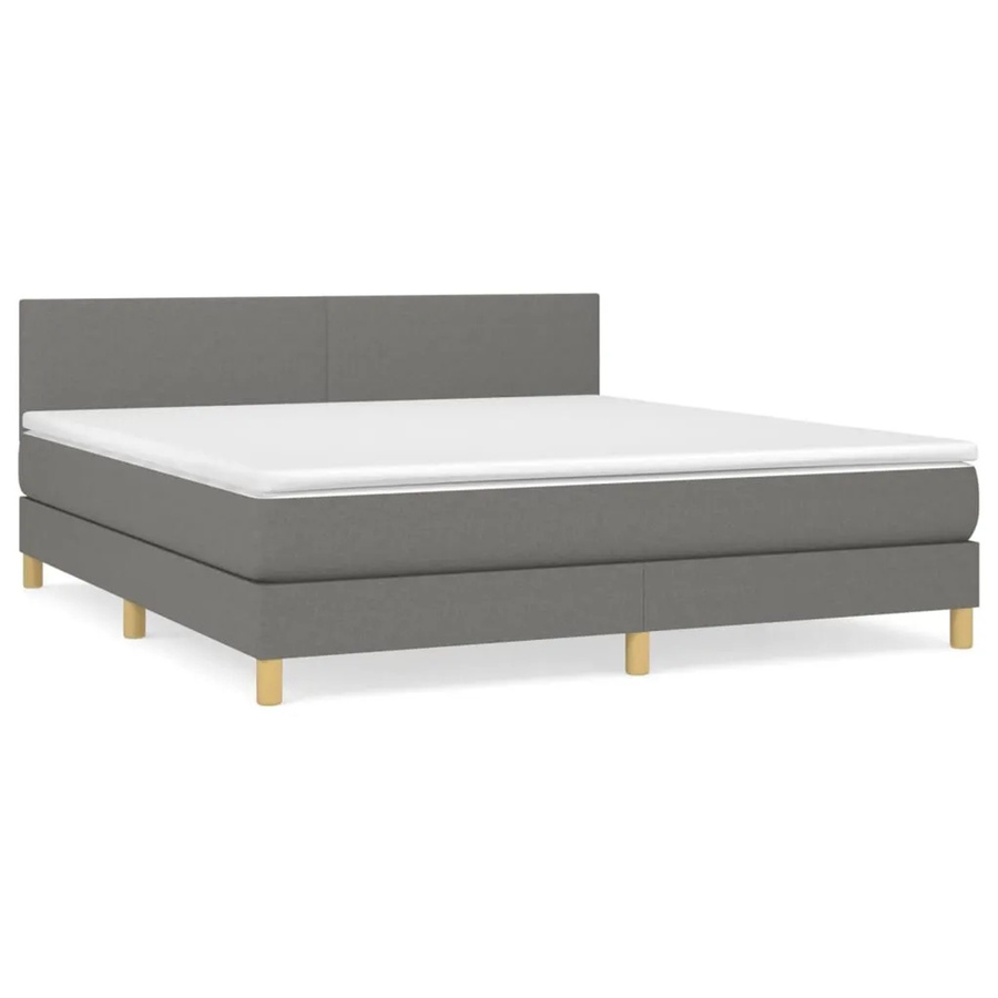 vidaXL Boxspringbett Hybrid mit Matratze und Kopfteil, Grau, B/T/H: 180 x 200 x 78 cm - Bild 2