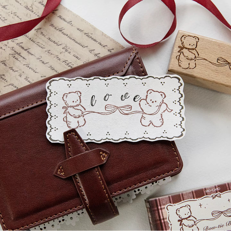 Morning Rain Little Bear Daily Planner Stempel Set mit bunten Cartoon-Mustern aus Holz für Kinder und DIY-Dekorationen - Bild 2