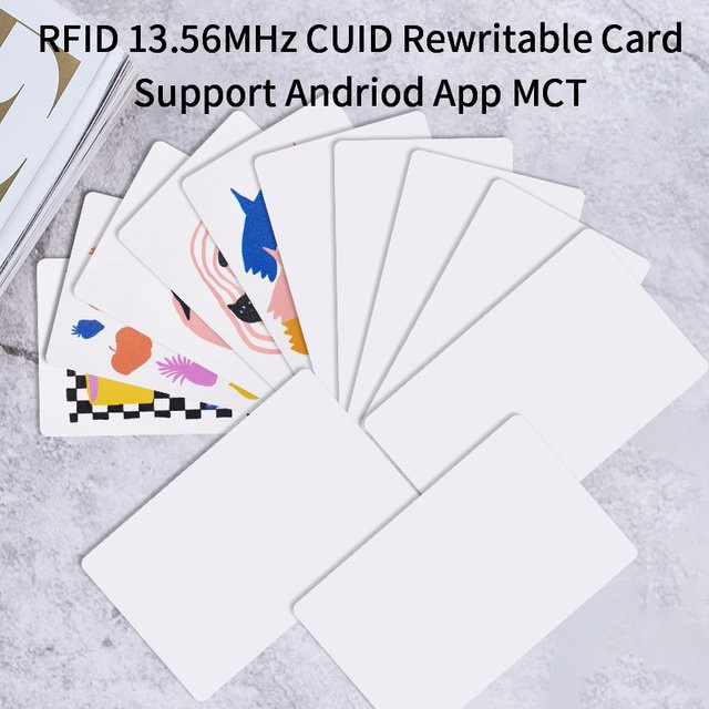 5 Stück CUID-Karten 13,56 MHz NFC Smart Chip Badge MF 1K S50 wiederbeschreibbar, Farbe: Weiß - Bild 1