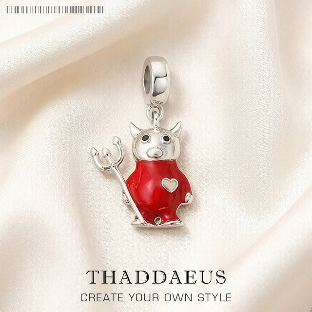 Thaddaeus Charme Anhänger roter Bär, 925 Silber, Damen - Bild 1