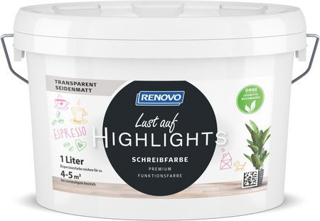 RENOVO Schreibfarbe Lust auf HIGHLIGHTS, seidenmatt, transparent, 1 l - Bild 1