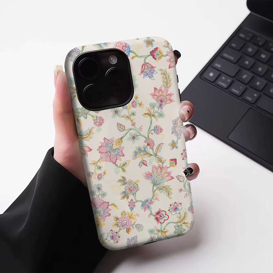Potdemiel Robuste Handyhülle mit Blumen-Design in Pastellfarben für iPhone 17 16 15 14 13 Pro Max Plus mit Magnetfunktion - Bild 3
