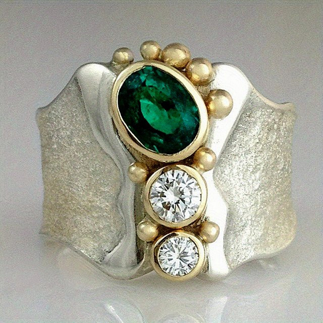 Ring, Silber, Zirkonia, Vintage, Damen - Bild 1