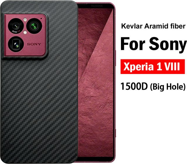 Capa Carbonfaser-Hülle für Sony Xperia 1 VIII, ultradünne Aramidfaser Hartschale in Schwarz - Bild 1