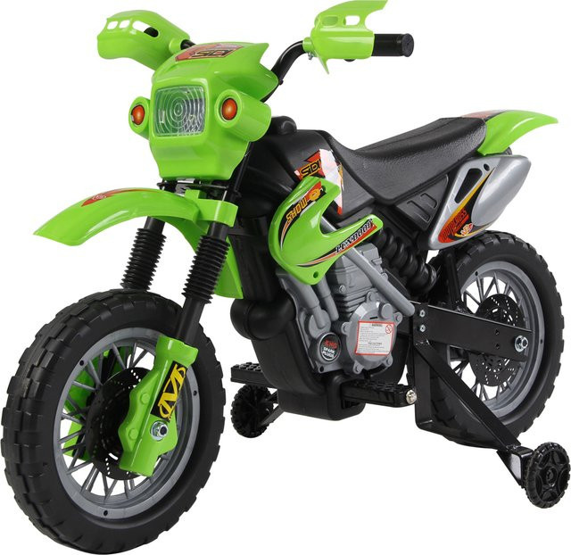 HOMCOM Elektromotorrad, Grün und Schwarz, mit Licht, Hupe und Musik, ab 3 Jahre - Bild 1