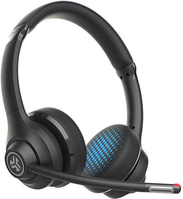 JLab Go Work Wireless On-Ear Headset mit Bluetooth, USB-C und 3,5-mm-Anschluss in Schwarz-Blau - Bild 1