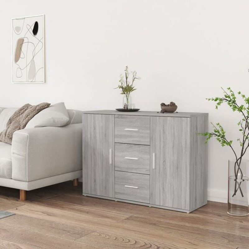 Modernes Sideboard Vidaxl in Grau aus Holzwerkstoff, B/T/H: 91 x 29,5 x 65 cm - Bild 1