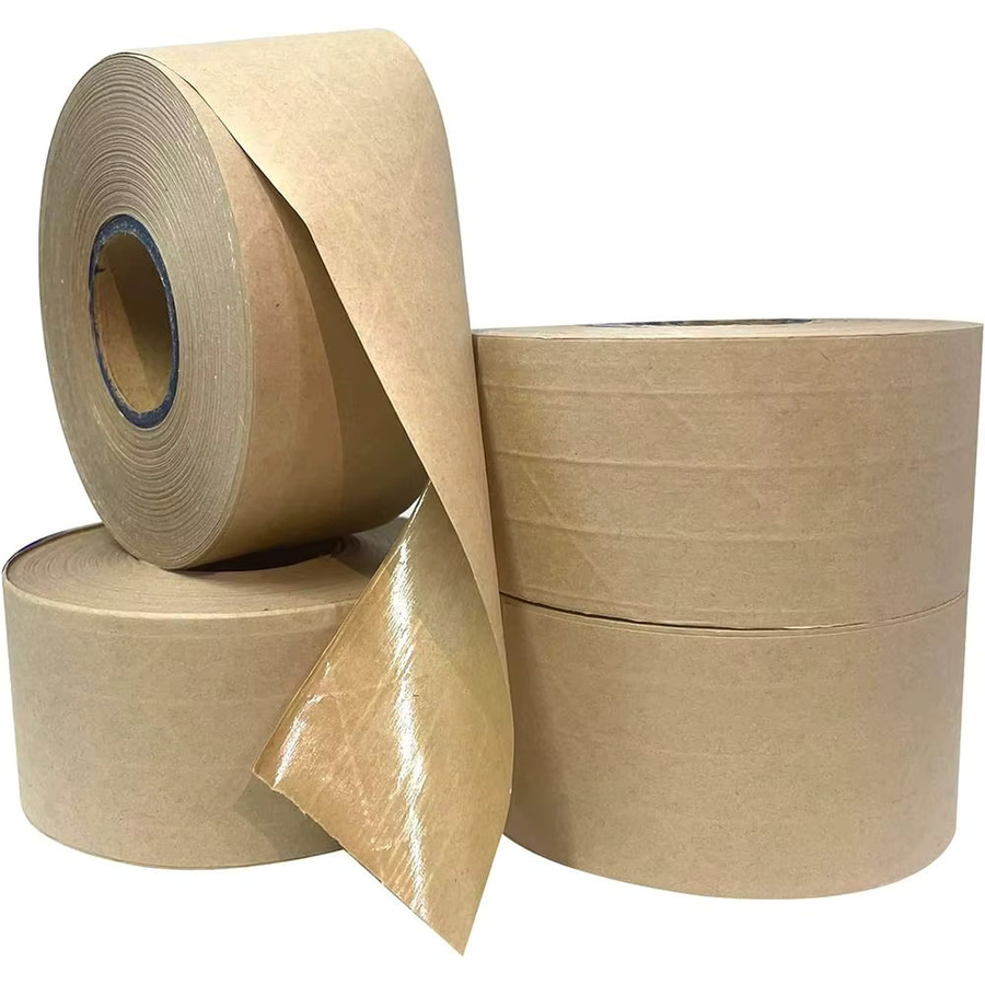 Selbstklebendes und wasserdichtes Kraftpapierband in Braun, 30 m Rolle, verstärktes gummiertes Verpackungsband für Autolackierarbeiten und Verpackungen - Bild 2