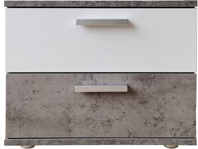 HTI-Line Nachtschrank Nina mit zwei Schubladen in Weiß - Bild 1