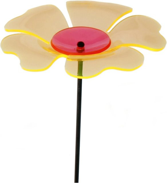 Gartenstecker Lichtspiel Mohnblume in Rot und Multicolour, Höhe: 170 cm - Bild 1