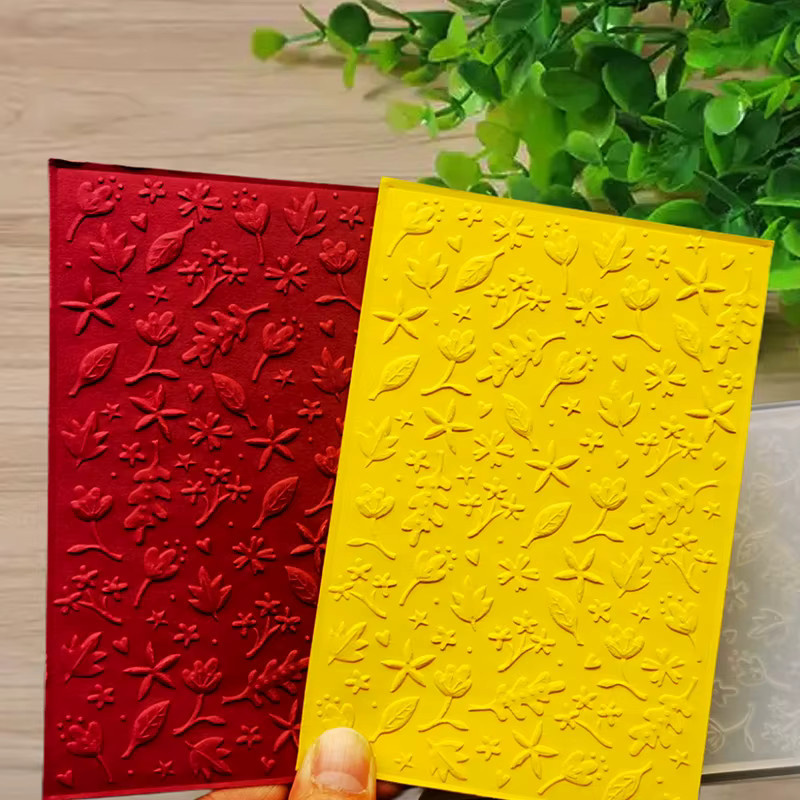 3D-Reliefmappe mit Blatt- und Blumenstrukturdesign für DIY-Sammelalben und dekorative Bastelprojekte aus Karton - Bild 4