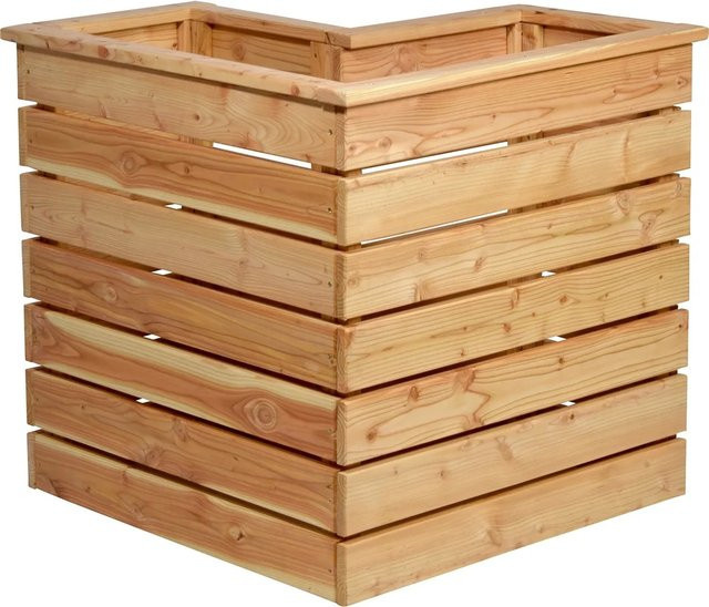 Dobar Eck-Hochbeet aus Douglasienholz inklusive Pflanzfolie, Braun, B/T/H: 78 x 78 x 73 cm - Bild 1