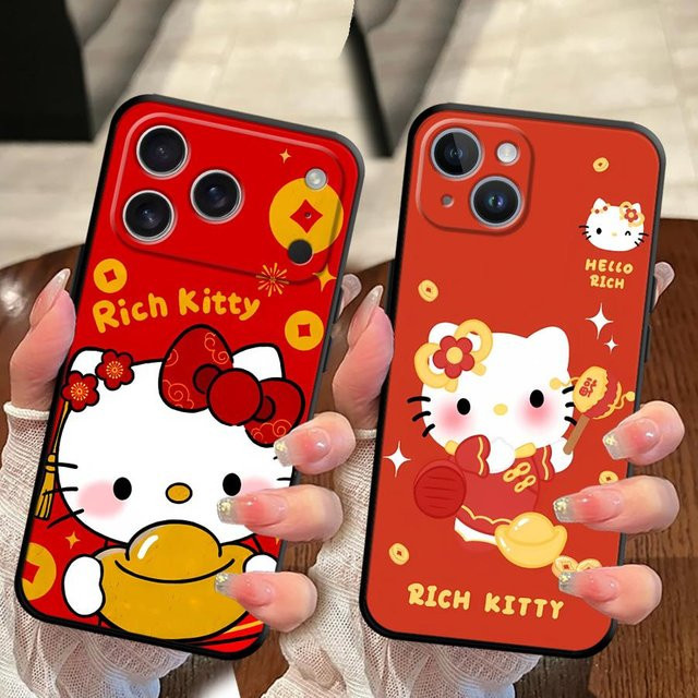 Sanrio Hello Kitty Neujahr Handyhülle für iPhone in Rot - Bild 1