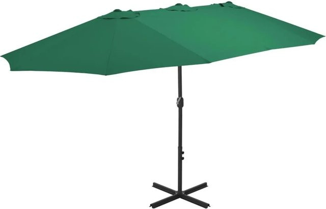 vidaXL Sonnenschirm mit Aluminium-Mast in Grün mit Polyester-Bespannung B/T: 460 x 270 cm - Bild 1