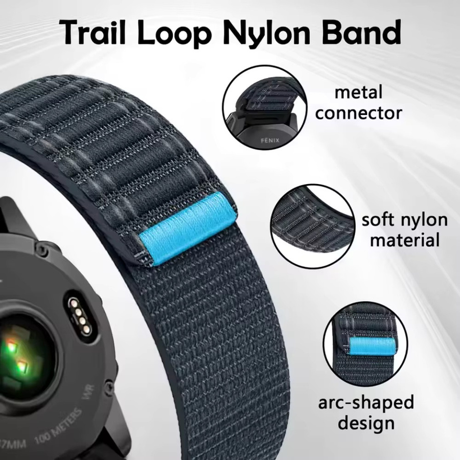 Uhrenarmband Nylon, Wellenmuster, Schwarz, Unisex - Bild 4