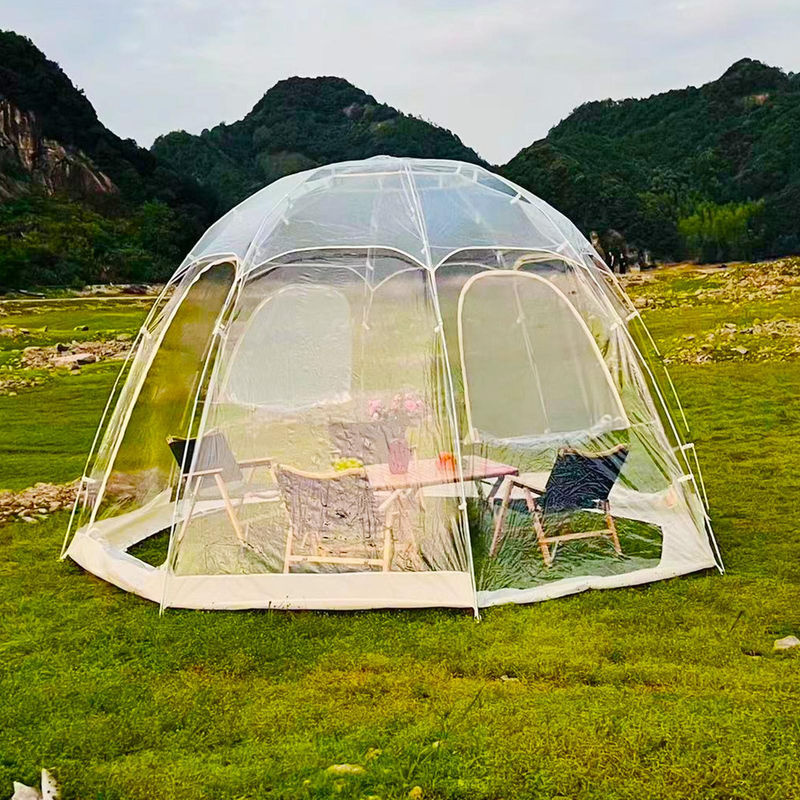 TOMTOP JMS Kuppel Zelt für 8-10 Personen, Beige und Transparent, Outdoor Pavillon mit Mückenschutz, B/T/H: 360 x 360 x 230 cm - Bild 6