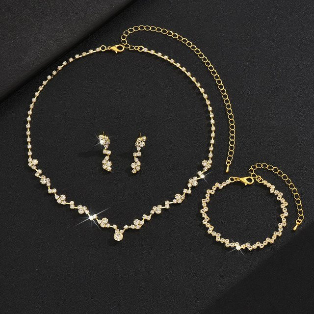 Schmuck-Set, Gold, Zinklegierung, Perle, Zirkonia, Damen - Bild 1