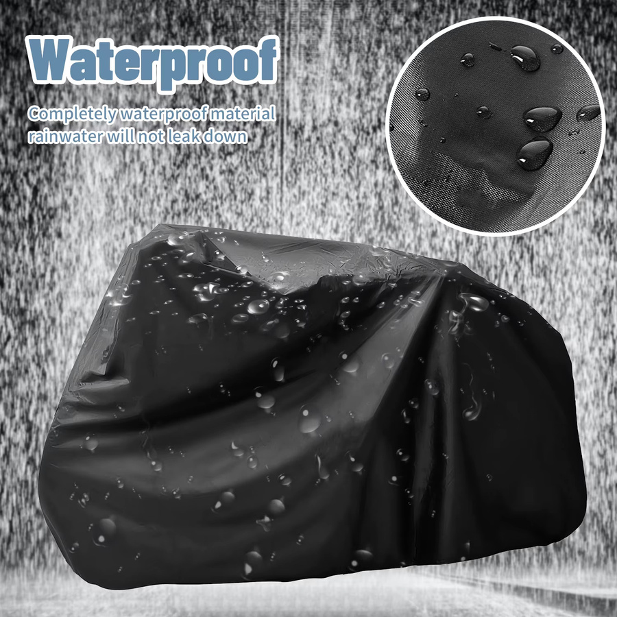 Wasserdichte Aufsitzrasenmäher-Abdeckung aus Polyester mit Aufbewahrungstasche in Schwarz - Bild 5