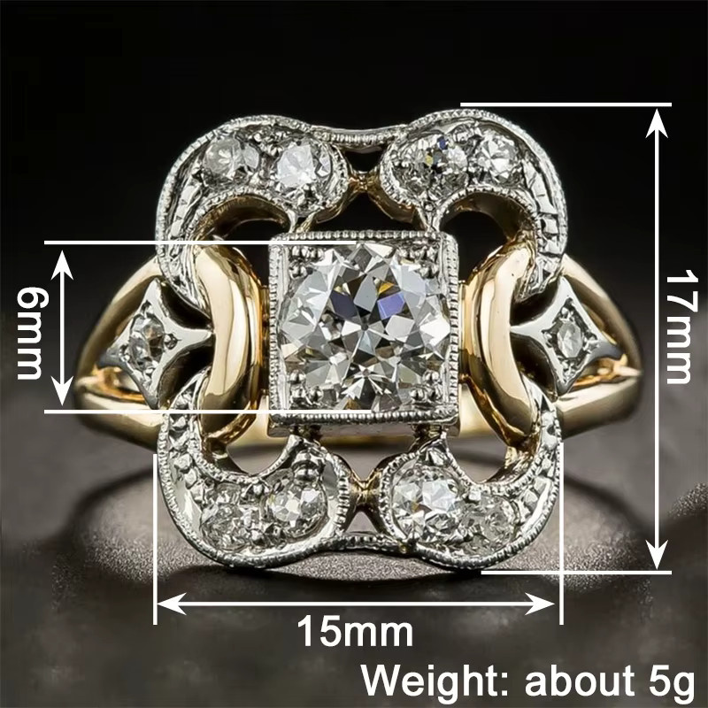 Huitan Brillante Ring, Bicolor, Gold, Damen, Hochzeit - Bild 2