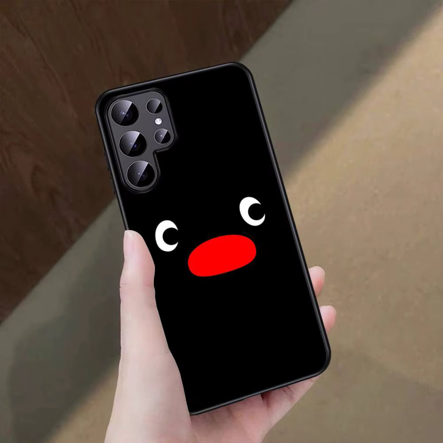 Lustige Cartoon P-Pingu Handyhülle für Samsung Galaxy S24 FE S25 Ultra Plus 20 Lite 21 30 22 23 24 22 Ultra 5G in Schwarz - Bild 2