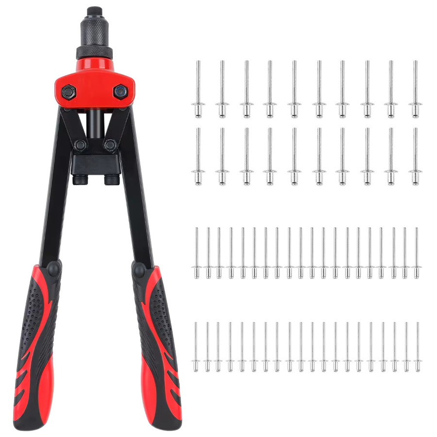 Manuelle Nietpistole TEMPS DETIR als arbeitssparende Blindnietpistole für den Haushalt mit ergonomischem rutschfestem PVC-Griff, geeignet für Nieten von 3,2 mm bis 4,8 mm - Bild 6