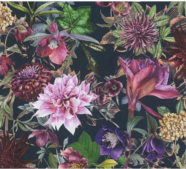 A.S. Création Vliestapete Blumenoptik Floral Matt in Grün und Schwarz mit Naturmotiv und FSC-Zertifizierung - Bild 1