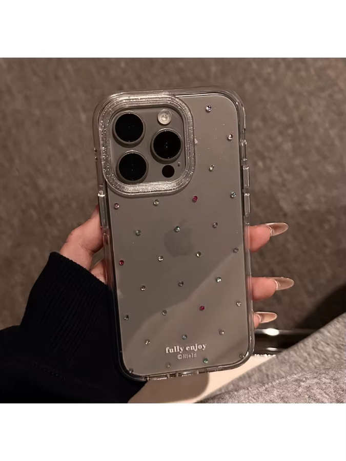 Handyhülle mit farbenfrohen Strasssteinen für Apple iPhone 15 und iPhone 16 Pro Max - Bild 3
