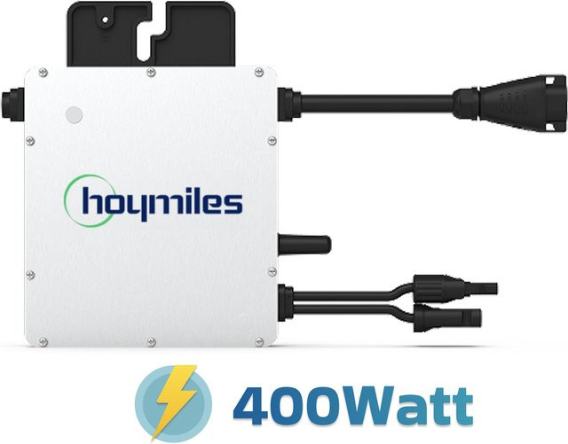 Hoymiles Mikro-Wechselrichter HM-400 400 W in Silber für Balkonkraftwerke und PV-Anlagen, IP67 wetterfest, 1 MPPT, Plug & Play Installation - Bild 1