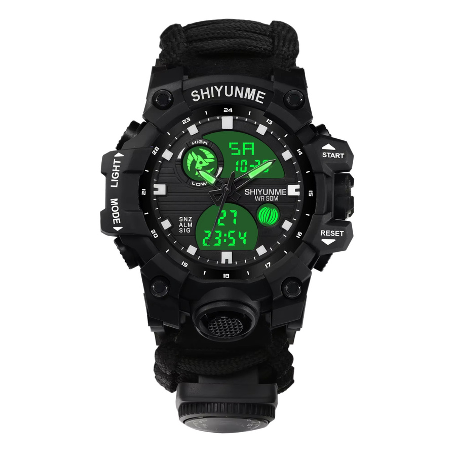 SHIYUNME Chronograph Digitaluhr, Kunststoff, Schwarz, Herren - Bild 4