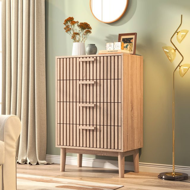Rosahqnda Holzkommode in Braun, moderner Aufbewahrungsschrank mit Schubladen für Schlafzimmer, Wohnzimmer oder Flur - Bild 1