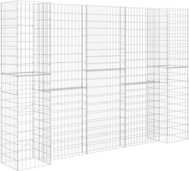 Furnicato H-förmiger Gabionen-Pflanzkorb aus Stahldraht in Silber, B/T/H: 260 x 40 x 200 cm - Bild 1