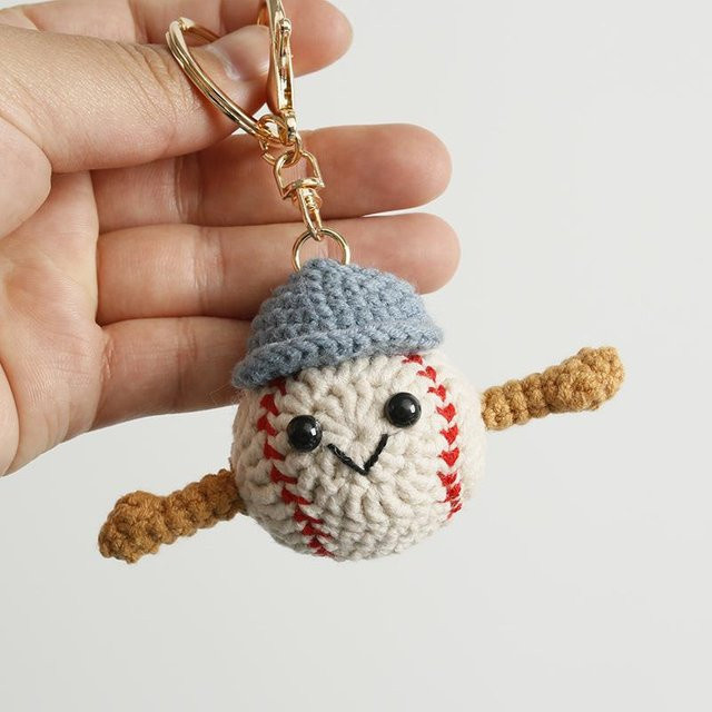 Schlüsselanhänger Tennispuppen und Baseballpuppen, braun, Unisex - Bild 1