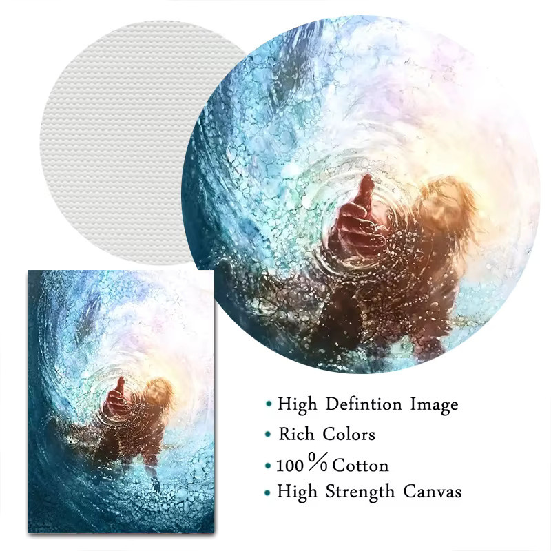 Potdemiel Klassisches Christliches Leinwandgemälde mit Jesus Christus und Gott als Motivierte Wandkunst in Mehrfarben - Bild 3
