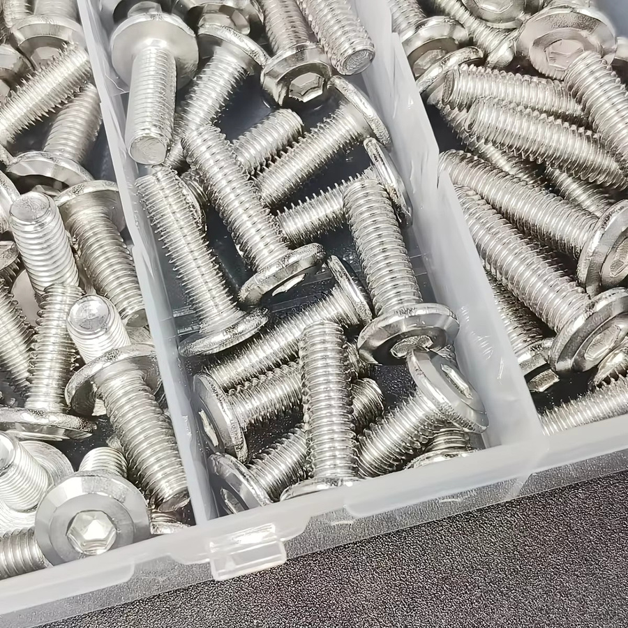 MIVM 184 Stück M6 Edelstahl Flachkopfschrauben mit Innensechskant und Flanschmuttern in Silber für Möbel und Bettreparaturen - Bild 2