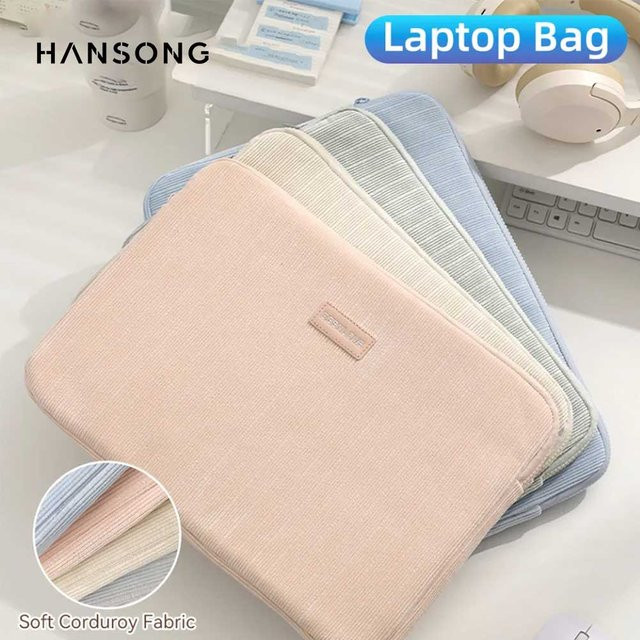 Hansong Tablet-Tasche aus weichem Cordstoff für 14 und 15,6 Zoll MacBook Air Pro, iPad, Samsung, Xiaomi und Lenovo in Blau - Bild 1