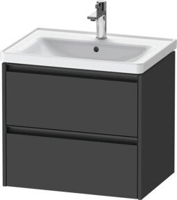 Duravit Waschtischunterschrank Ketho.2 in Grau Matt mit 2 Schubladen, wandhängend, B/T: 63,4 x 45,5 cm - Bild 1