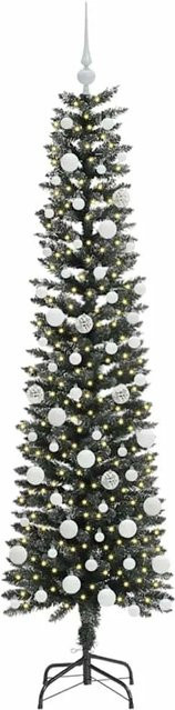 vidaXL Künstlicher Weihnachtsbaum Grün mit LED-Beleuchtung B/T/H: 50,5 x 50,5 x 180 cm - Bild 1