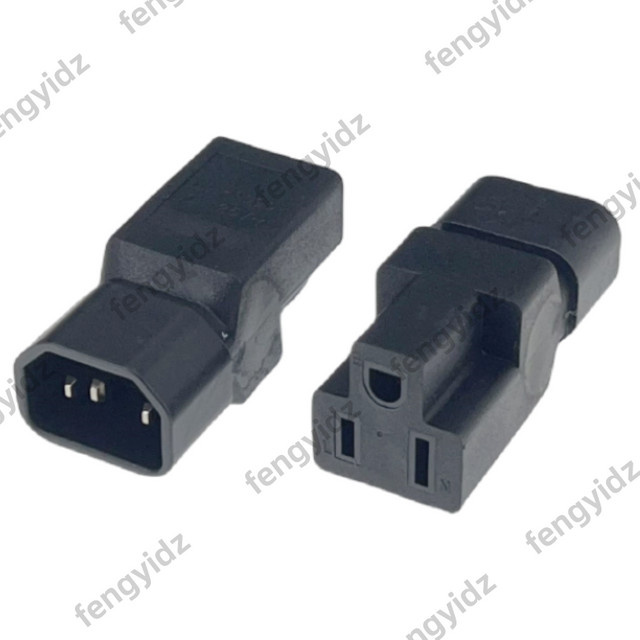 fengyidz AC-Adapter IEC 320 C14 auf Nema 5-15R, 3-poliger Stecker auf US-Buchse, Schwarz - Bild 1