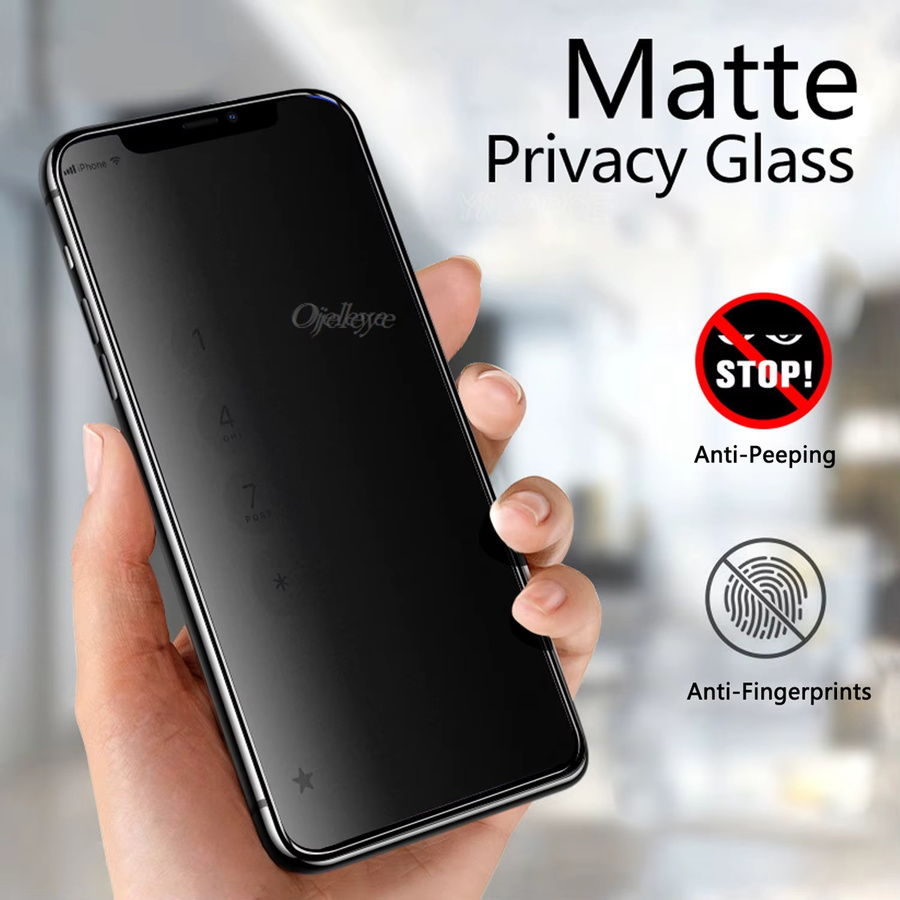 Matte Anti-Spy Sichtschutzfolie aus gehärtetem Glas für Apple iPhone 17 Pro Max, 16, 16e, 15, 14, 13, 12, 11, Plus, XR, X, XS - Bild 4