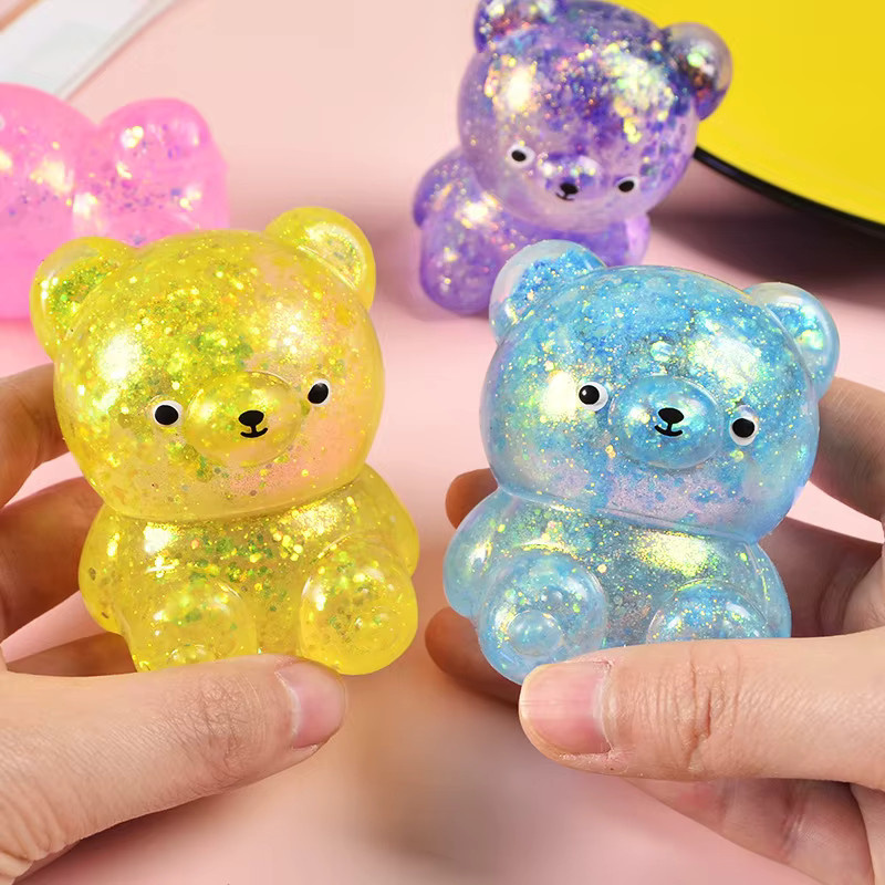 Datgo Fidget Bär Squishies, Glitzer Gummibärchen, multicolour - Bild 2