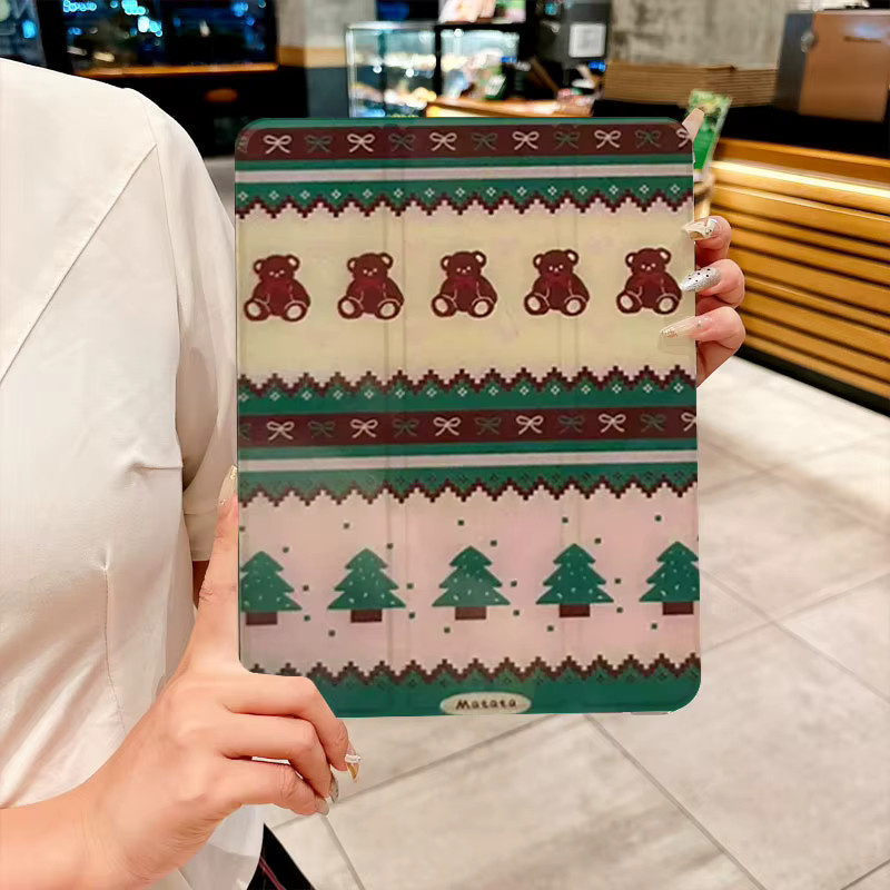 Retro-Weihnachtsatmosphäre iPad Hülle für Apple iPad Pro 10/11 Zoll, iPad Air 3/4/5 und iPad Generationen, transparent/multicolour - Bild 2