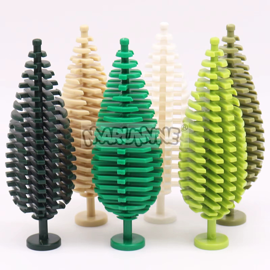 Marumine MOC Bausteine Set für Pflanzen und Bäume, 6er Pack Kiefer und Dschungel Zubehör in Grün und Mehrfarbig - Bild 3