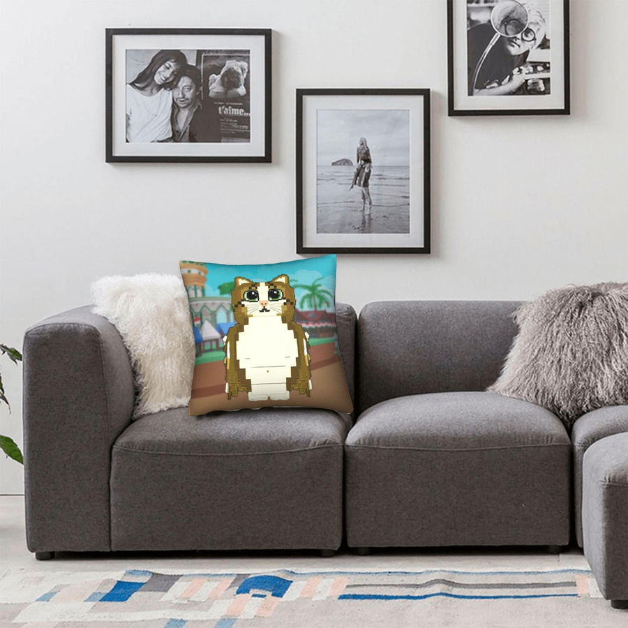BNYNGFN Home Quadratischer Kissenbezug Meowl Meme Katze aus Polyester, B/B: 40 x 40 cm - Bild 3