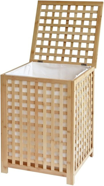 DELUKE Wäschebox HOF mit einem großen Fach, 90 Liter, Holz Natura, B/T/H: 46 x 46 x 67 cm - Bild 1