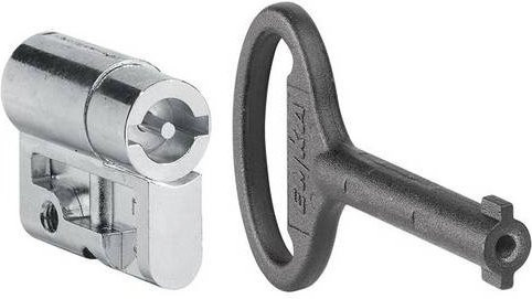 Hager Profilhalbzylindereinsatz MES-PHZDB3 Doppelbart 3mm Silber - Bild 1