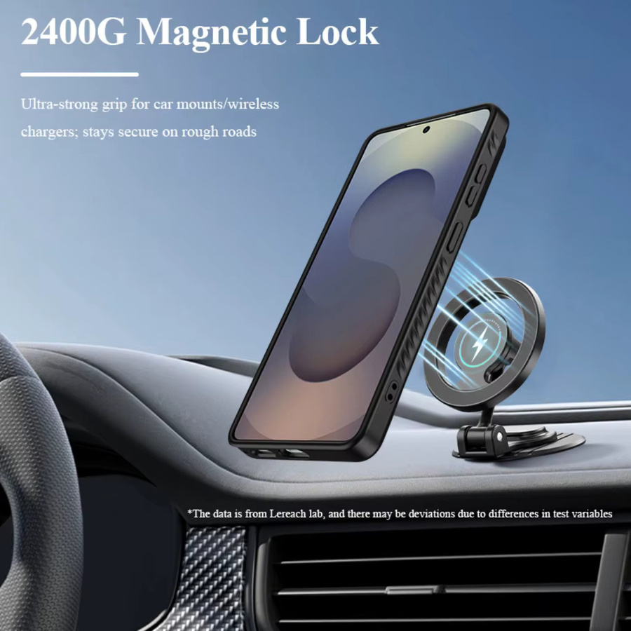 SZMUGUA MagSafe Magnetische Handyhülle mit unsichtbarem Ständer für Samsung Galaxy S26 Ultra S25 Edge FE S24+ Plus in Schwarz - Bild 2